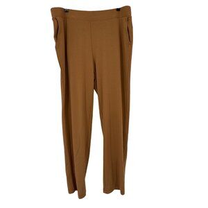 Pure Jill Affinity French Terry Slim Leg Pants XL Camel Brown